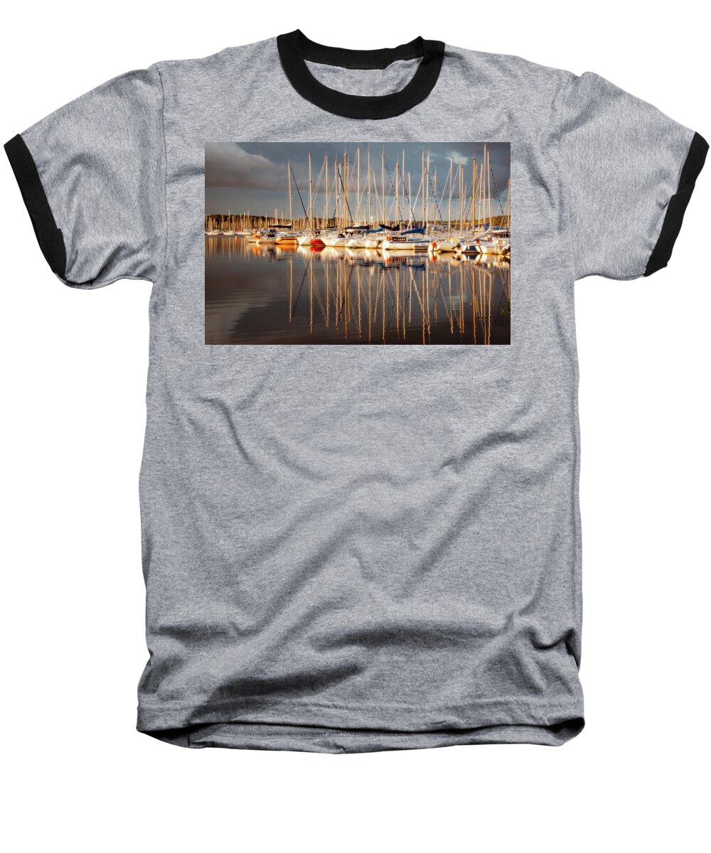 Boat Baseball T-Shirt featuring the photograph Marina Sunset 6 by Geoff Smith