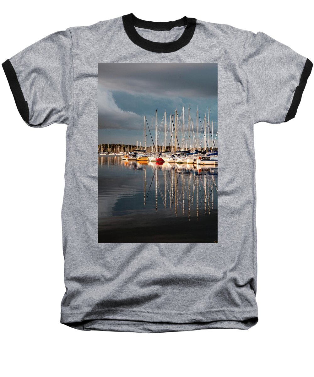 Boat Baseball T-Shirt featuring the photograph Marina Sunset 9 by Geoff Smith