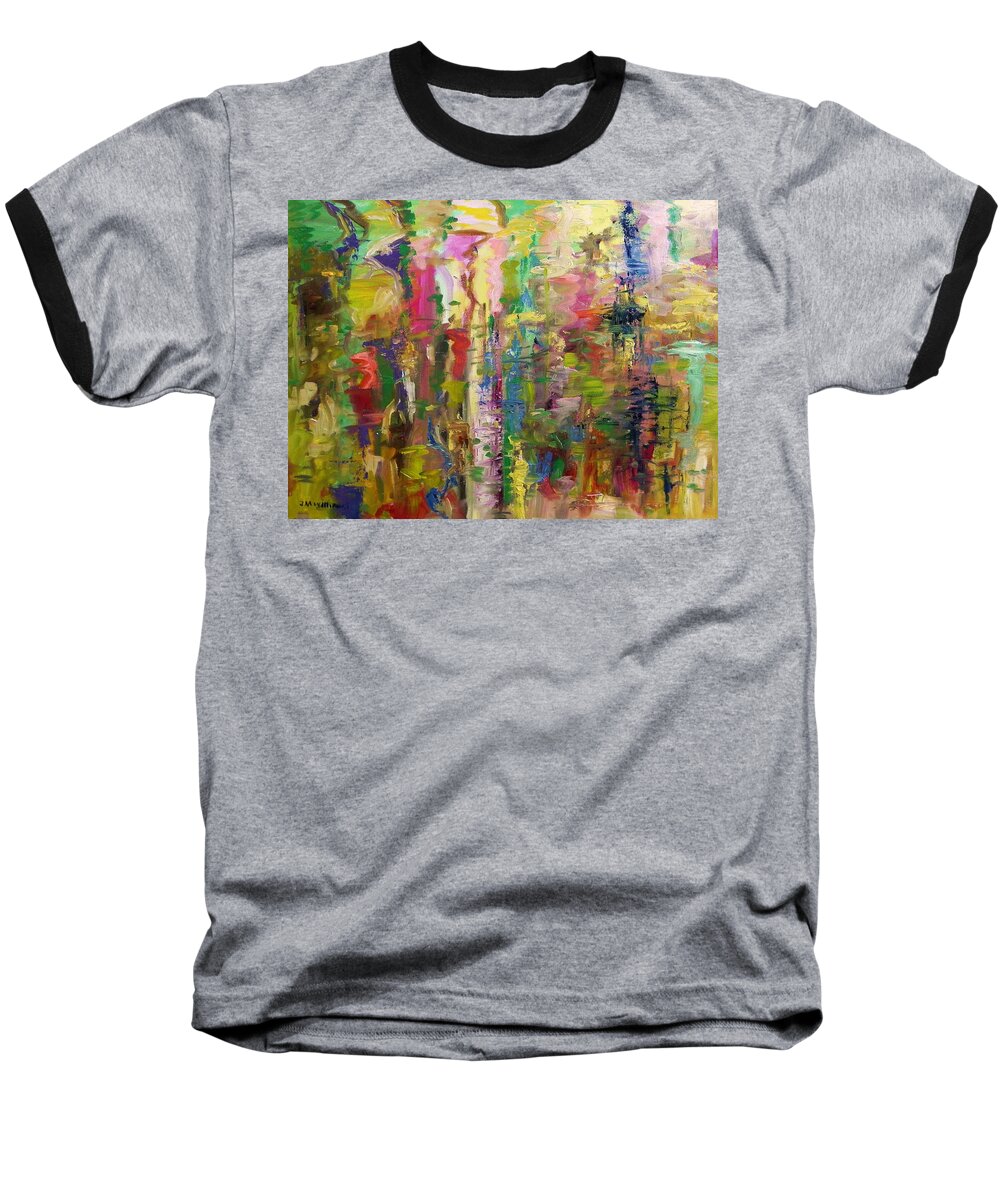 Abstract Baseball T-Shirt featuring the painting May Reflections by John Williams