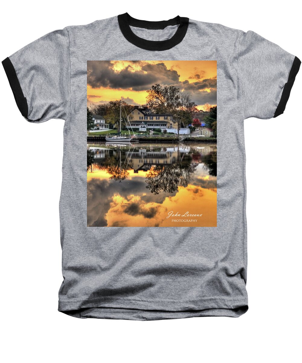 Sunrise Baseball T-Shirt featuring the photograph Mays Landing Sunrise by John Loreaux