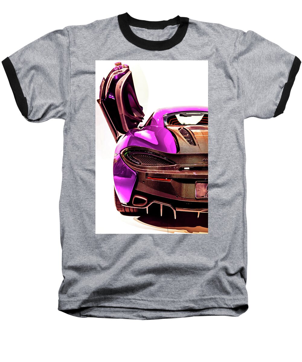 Mclaren Baseball T-Shirt featuring the photograph McLaren by Karen Wiles