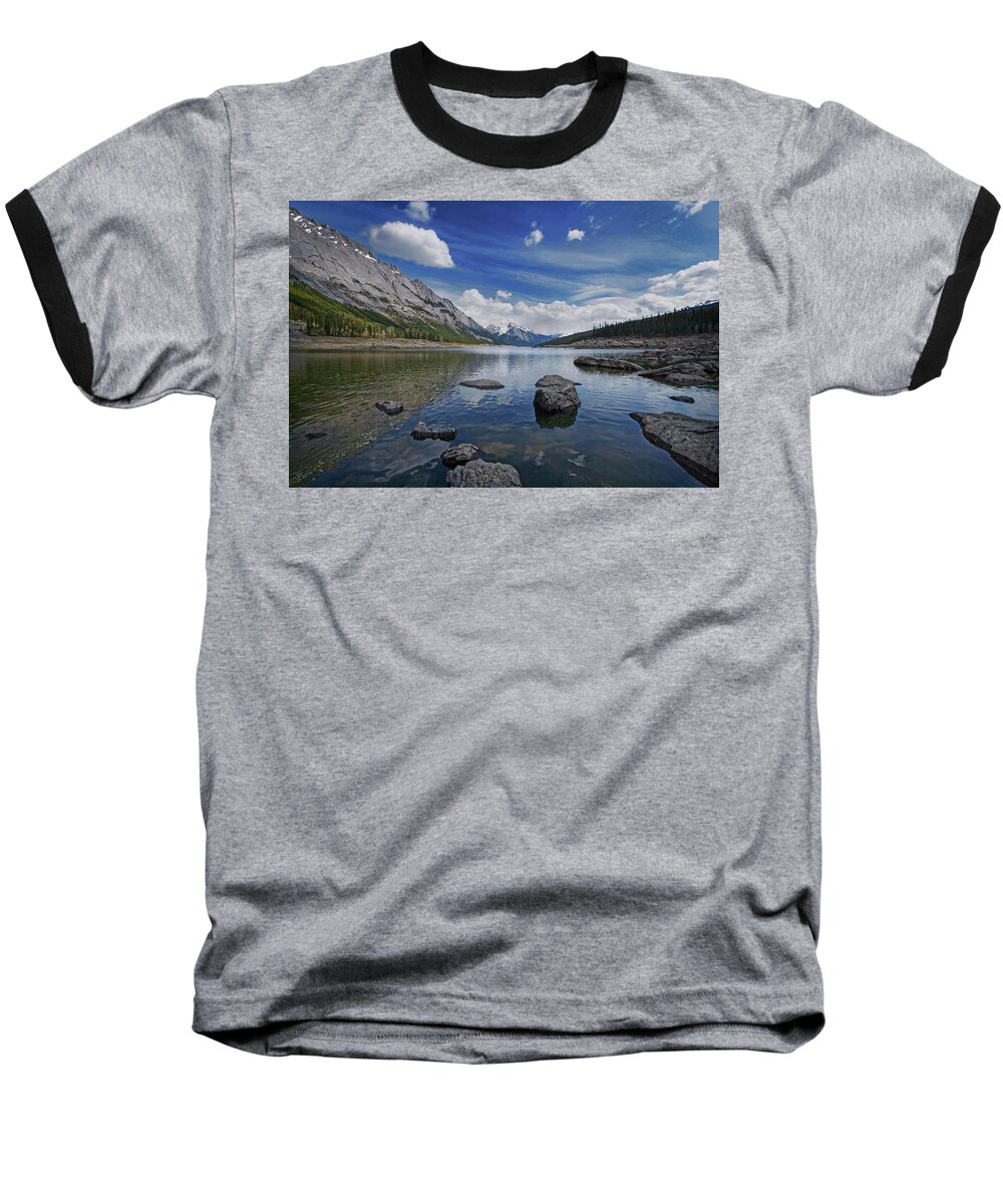 Medicine Lake Baseball T-Shirt featuring the photograph Medicine Lake, Jasper by Dan Jurak