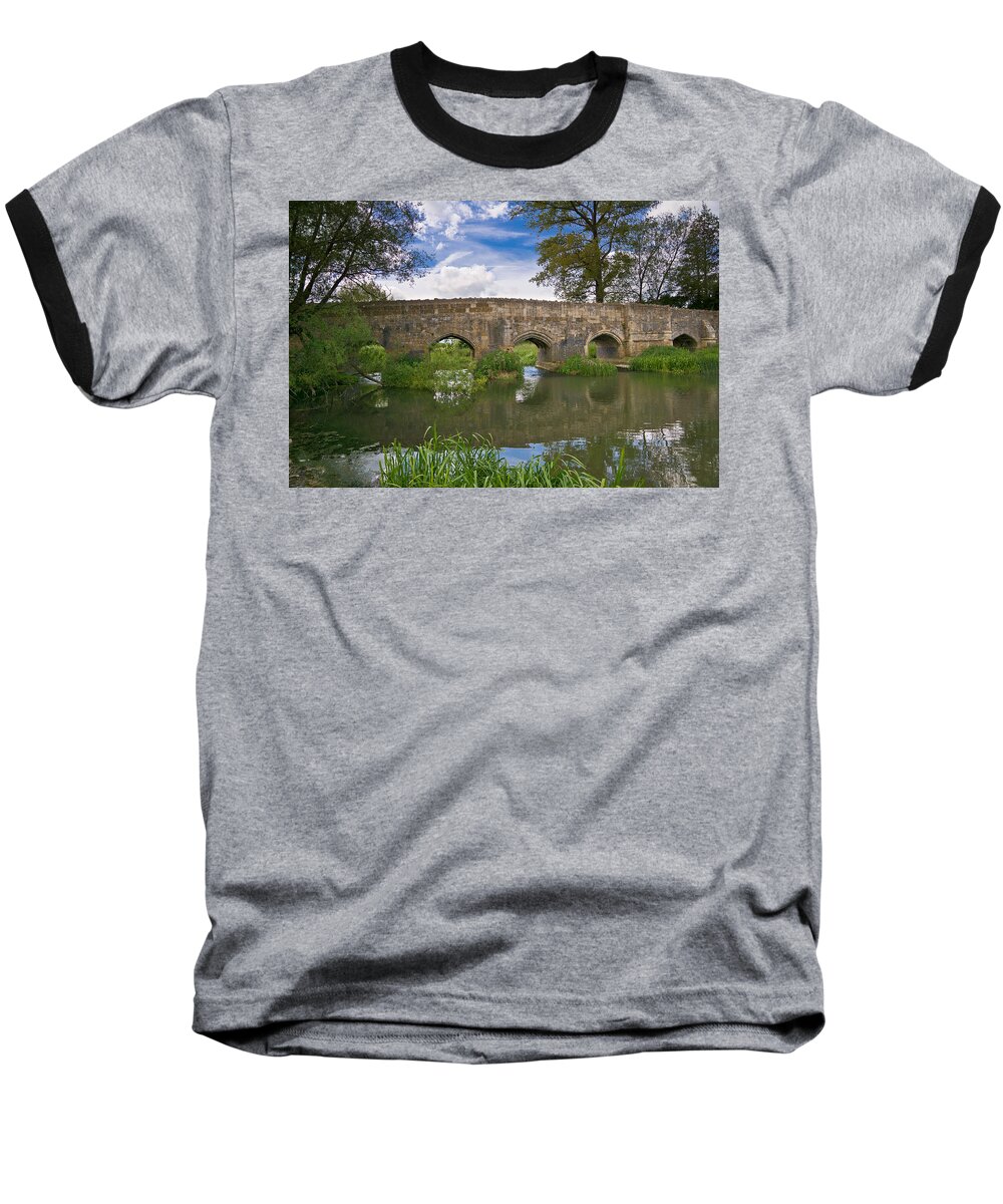Stone Bridge Baseball T-Shirt featuring the photograph Medieval Bridge by Scott Carruthers