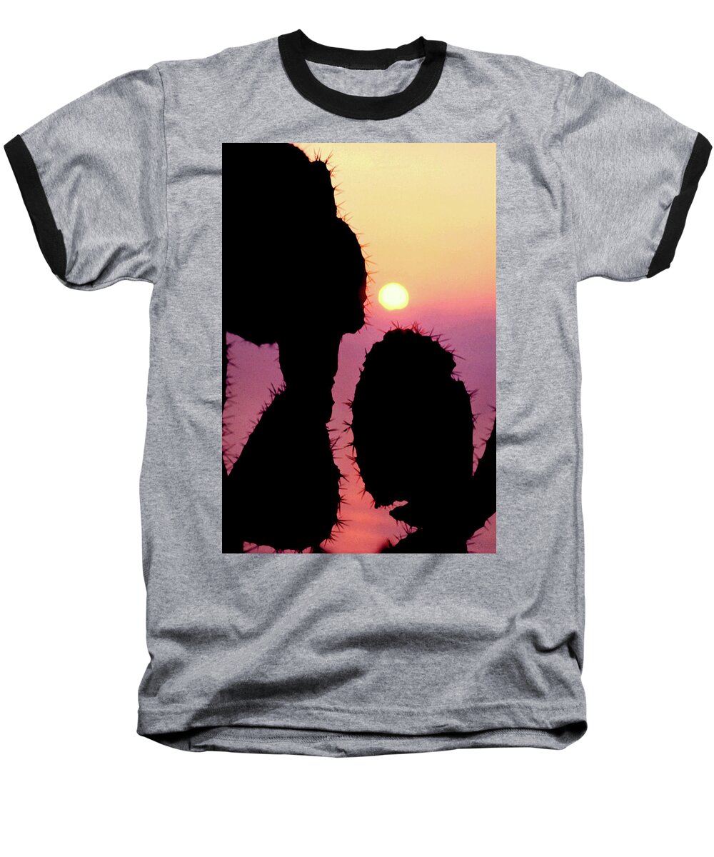 Cactus Baseball T-Shirt featuring the photograph Mediterranean Sunrise by Robert J Sadler