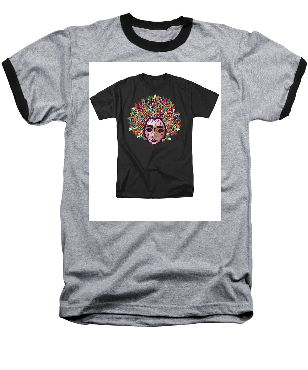 Tee Baseball T-Shirt featuring the digital art Medusa Bedazzled Tee by R Allen Swezey