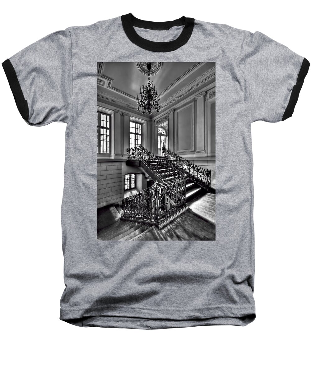 Stair Baseball T-Shirt featuring the photograph Meet Me Half Way by Evelina Kremsdorf