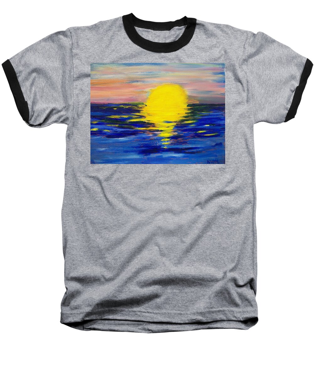Sun Baseball T-Shirt featuring the painting Melt by Laurette Escobar