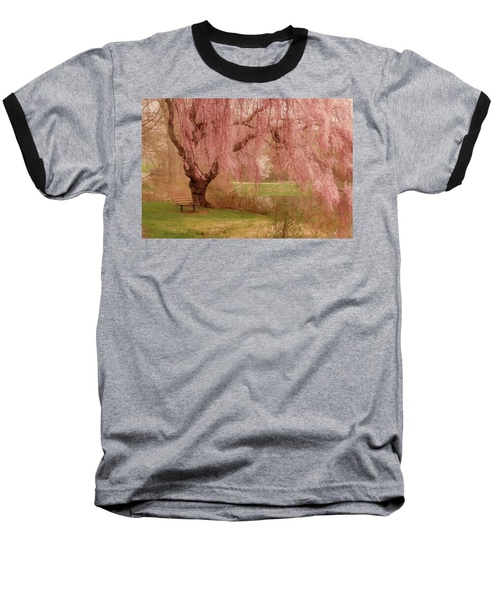 Cherry Blossom Trees Baseball T-Shirt featuring the photograph Memories - Holmdel Park by Angie Tirado
