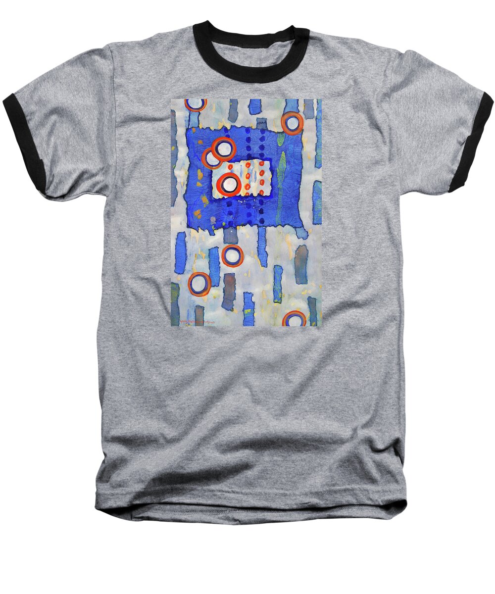 Abstract Baseball T-Shirt featuring the painting Memories Past and Future by Lynda Hoffman-Snodgrass