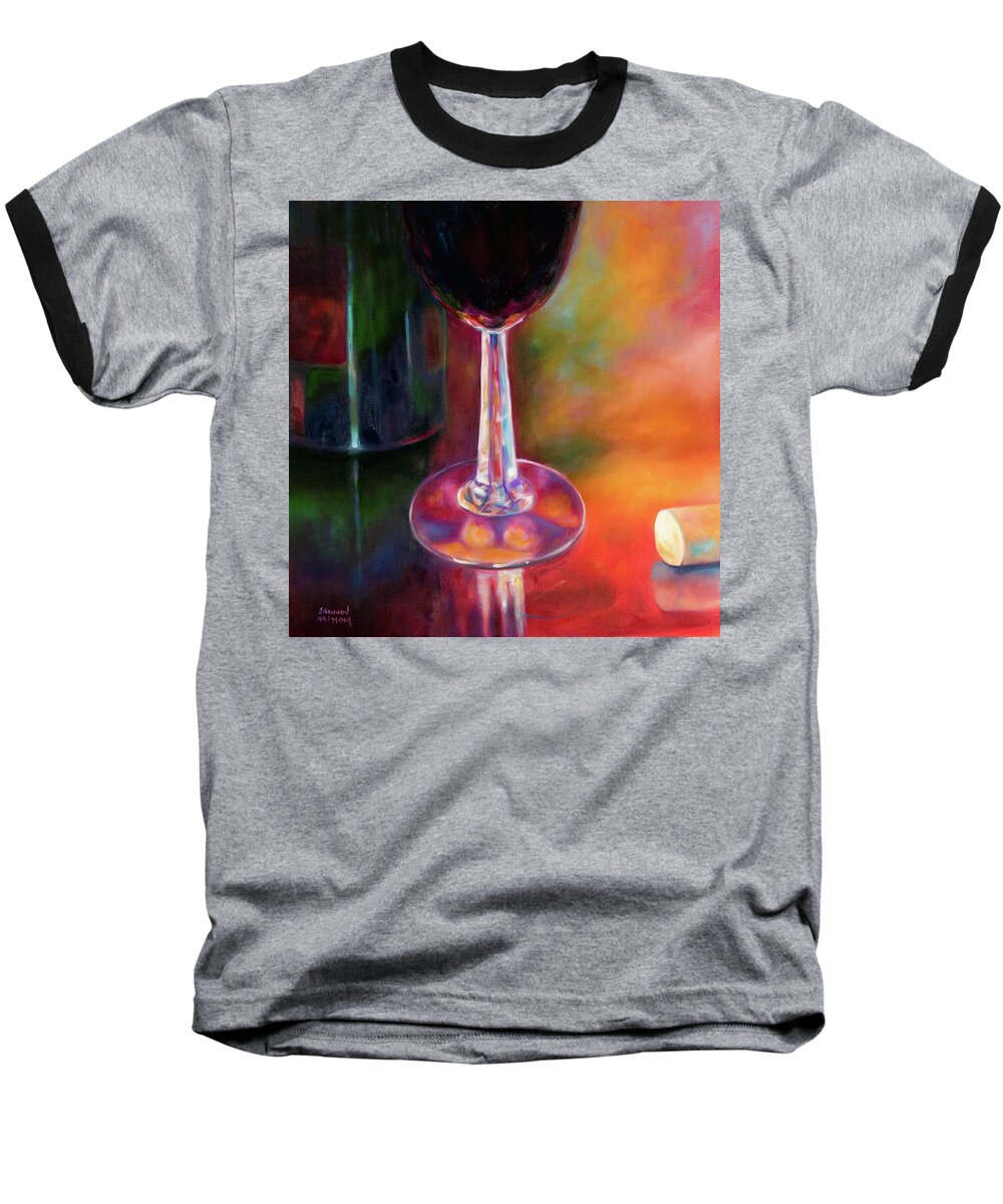 Oil Baseball T-Shirt featuring the painting Merlot by Shannon Grissom