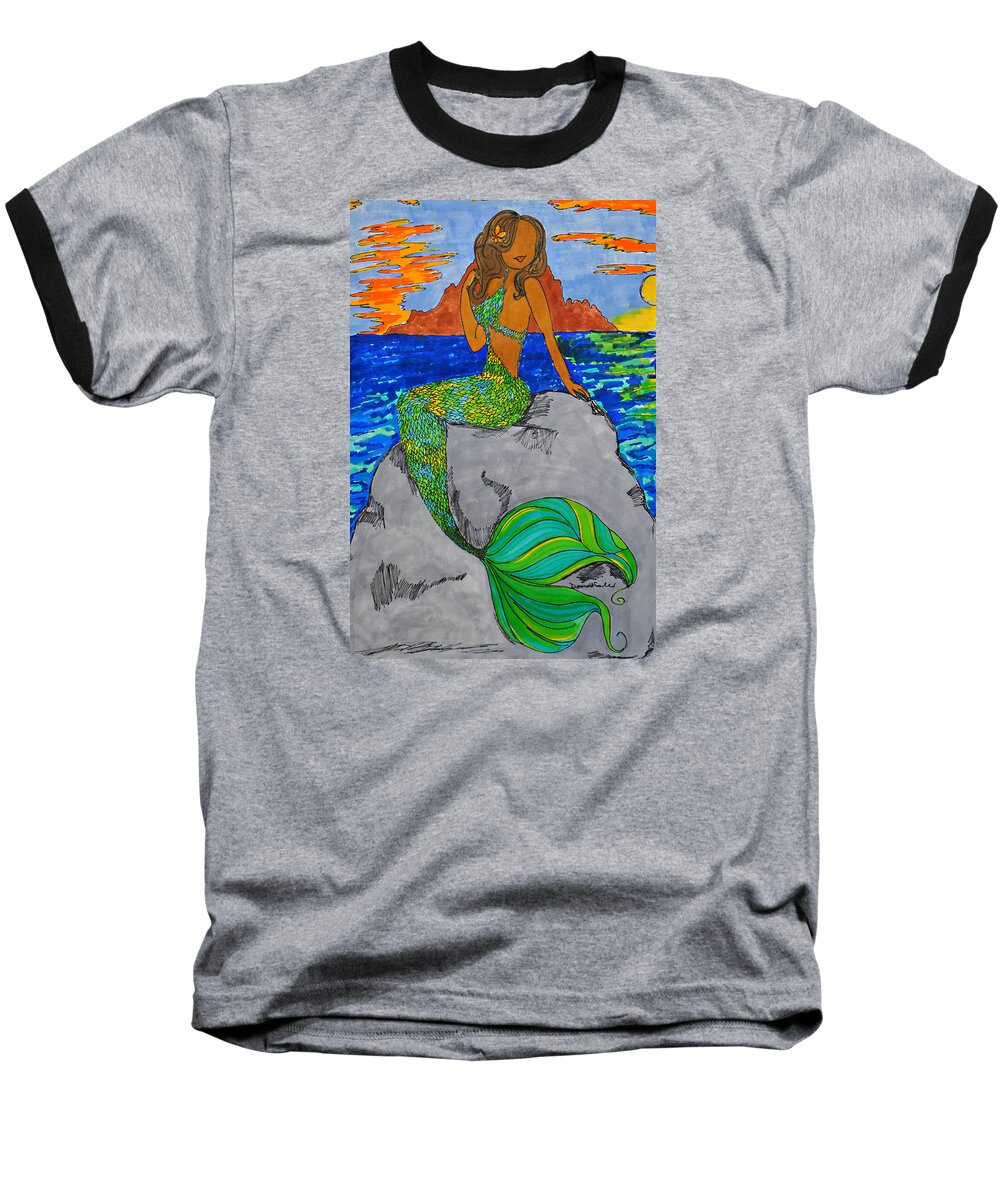 Mermaid Baseball T-Shirt featuring the photograph Mermaid by Diamin Nicole