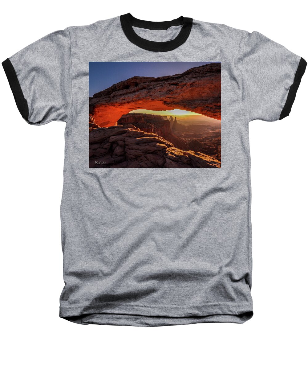 Mesa Arch Baseball T-Shirt featuring the photograph Mesa Arch at Sunrise 1, Canyonlands National Park, Utah by Tim Kathka