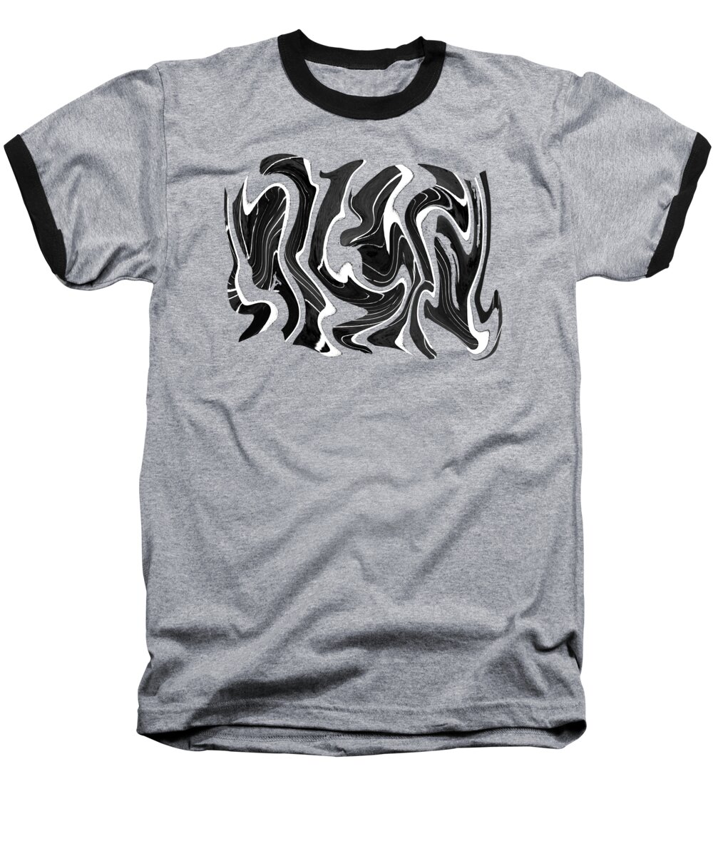 Black Baseball T-Shirt featuring the digital art Metal Taffy Transparency by Robert Woodward