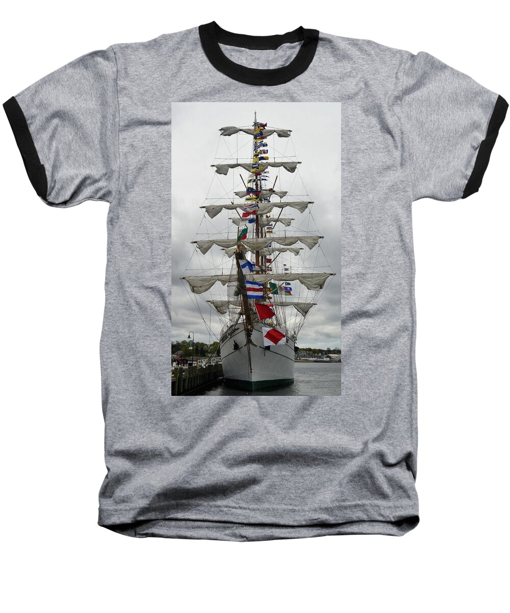 Transportation Baseball T-Shirt featuring the photograph Mexican Navy Ship by Charles HALL