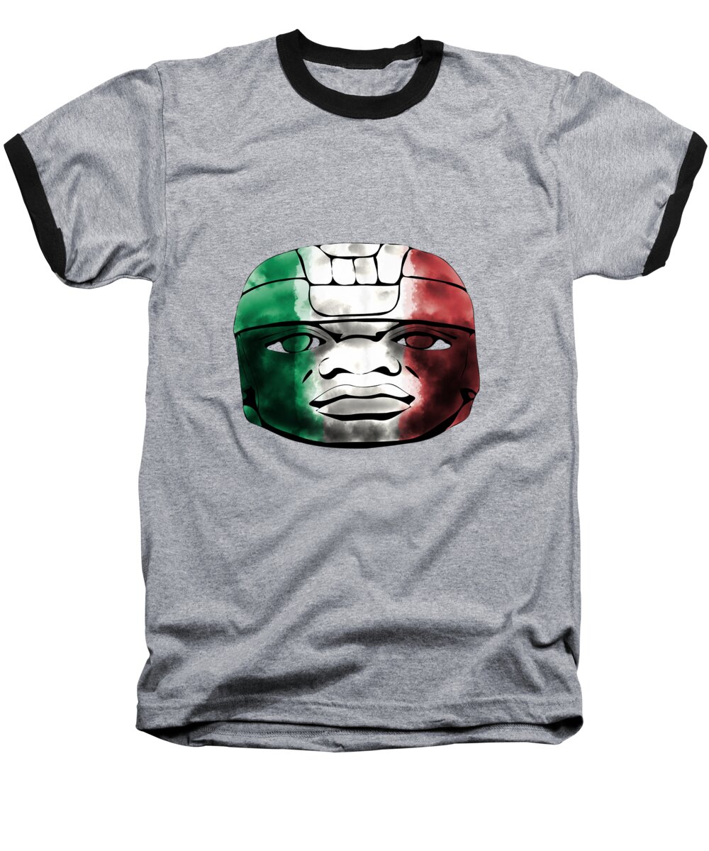 Mexico Baseball T-Shirt featuring the digital art Mexican Olmec by Piotr Dulski