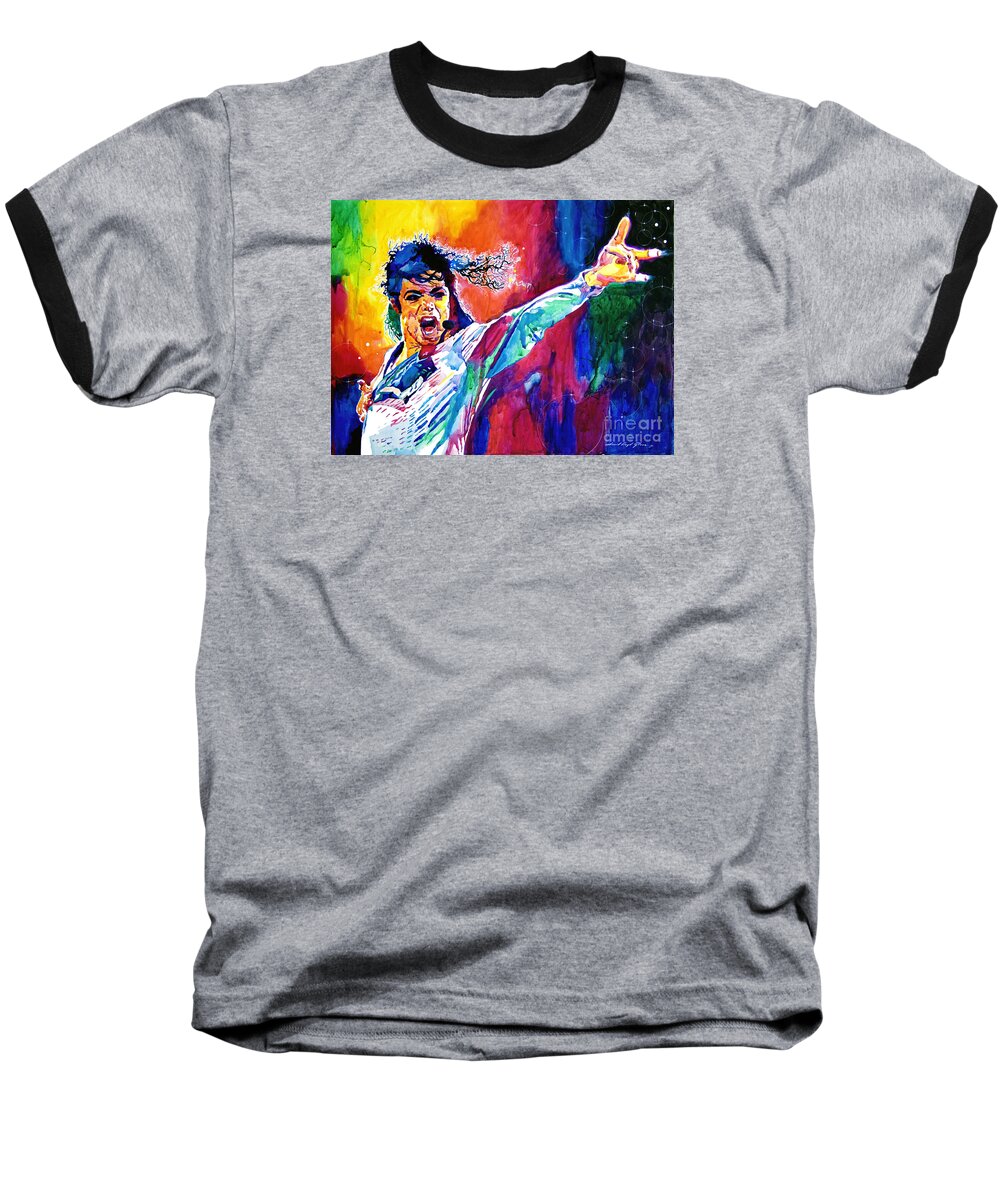 Michael Jackson Baseball T-Shirt featuring the painting Michael Jackson Force by David Lloyd Glover