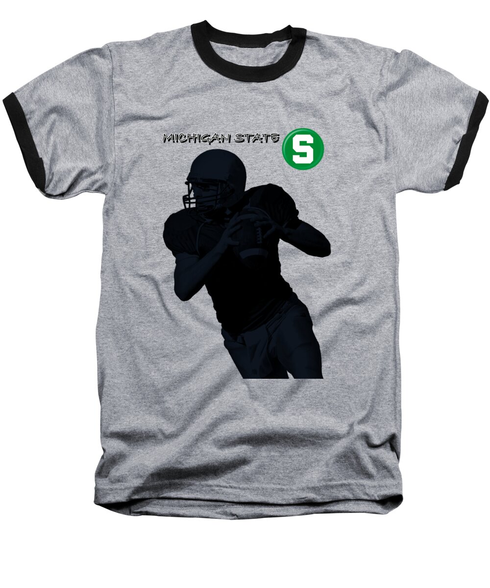 Football Baseball T-Shirt featuring the digital art Michigan State Football by David Dehner