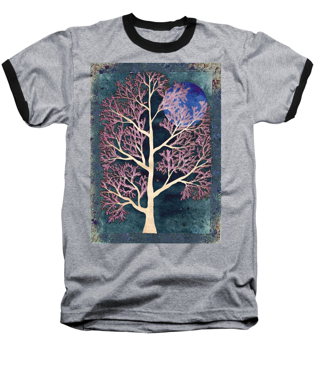 Treescape Baseball T-Shirt featuring the digital art Midnight by Sumit Mehndiratta