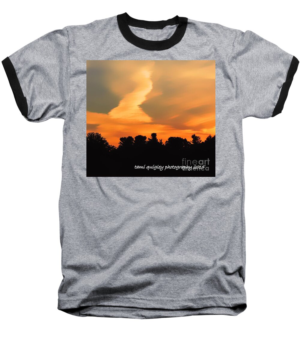 Sunset Baseball T-Shirt featuring the photograph Midsummerset by Tami Quigley