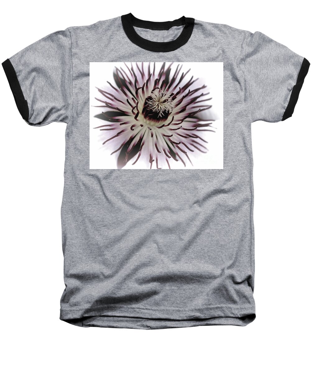 Clematis Baseball T-Shirt featuring the photograph Milky Clematis by Stephen Melia