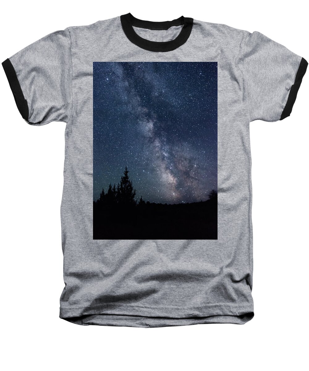 Astrophotography Baseball T-Shirt featuring the digital art Milky Way at Eastern Oregon Wilderness by Michael Lee