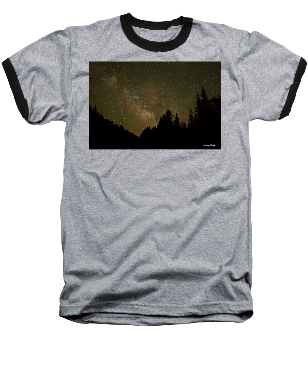 Night Sky Baseball T-Shirt featuring the photograph Milky Way In The Whites by Harry Moulton