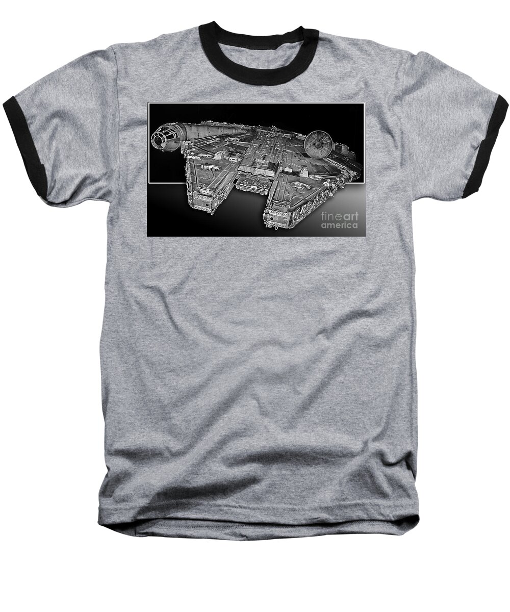 Millennium Baseball T-Shirt featuring the photograph Millennium Falcon Attack by Kevin Fortier