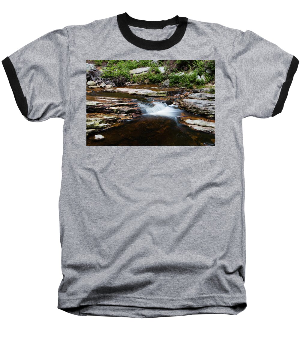 Waterfall Baseball T-Shirt featuring the photograph Mini Falls on the Peterskill II by Jeff Severson