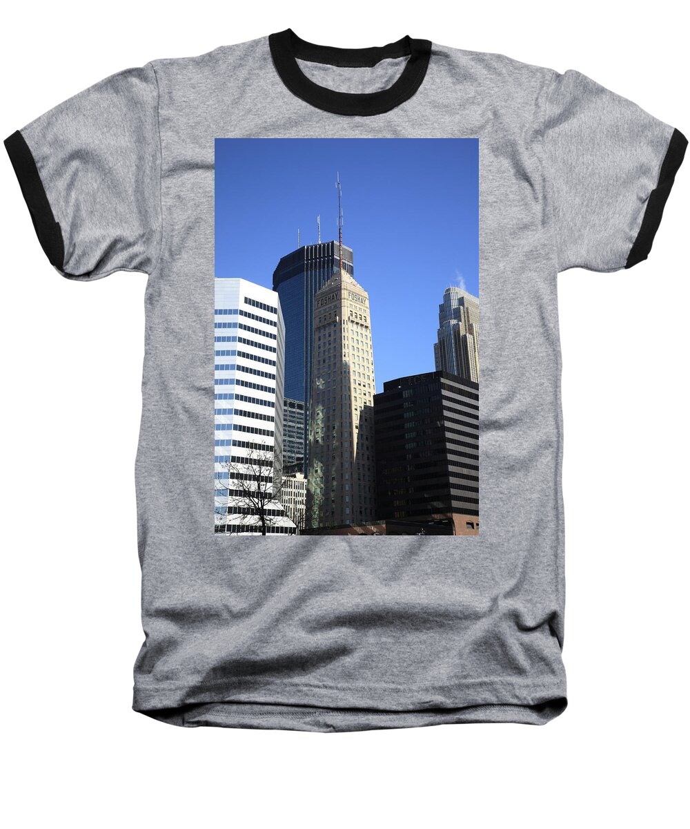 America Baseball T-Shirt featuring the photograph Minneapolis Skyscrapers 12 by Frank Romeo