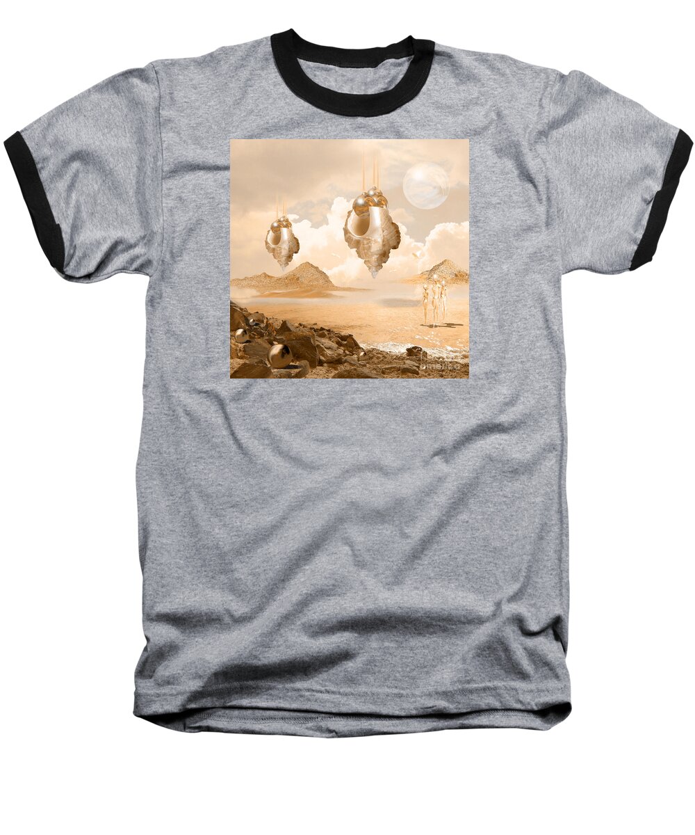 Digital Baseball T-Shirt featuring the digital art Mission in a far planet by Alexa Szlavics