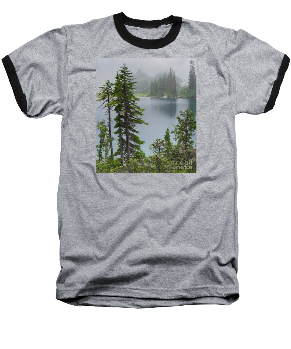 Mist Baseball T-Shirt featuring the photograph Mist at Snow Lake by Charles Robinson