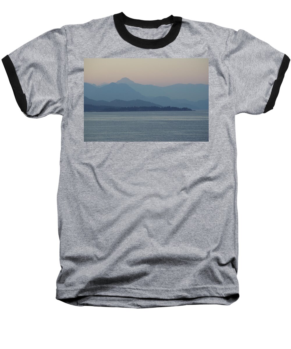  Baseball T-Shirt featuring the photograph Misty Hills on the Strait by Cindy Johnston
