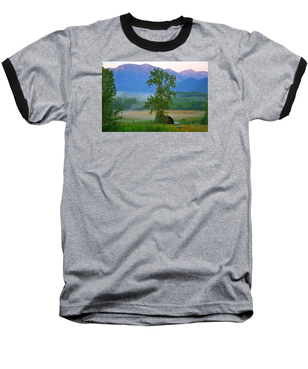 Montana Baseball T-Shirt featuring the photograph Misty Montana Evening by Patricia Haynes