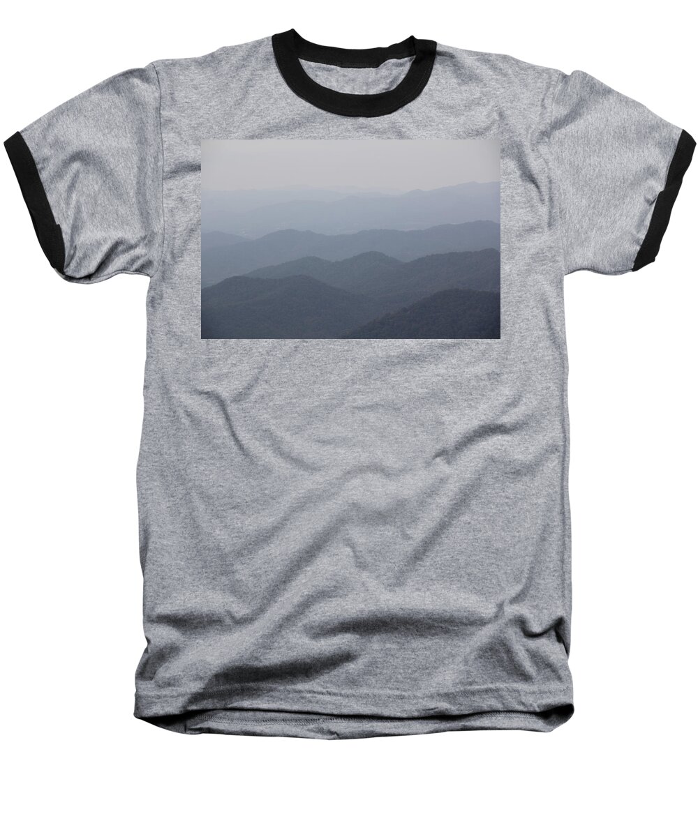  Misty Mountains Baseball T-Shirt featuring the photograph Misty Mountains by Allen Nice-Webb