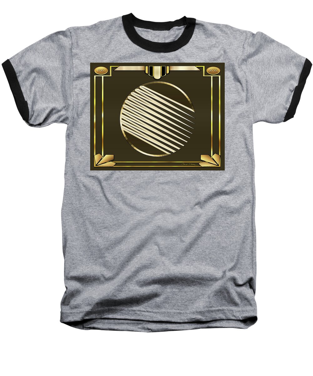 Art Deco Baseball T-Shirt featuring the digital art Mocha 1 - Frame 1 by Chuck Staley