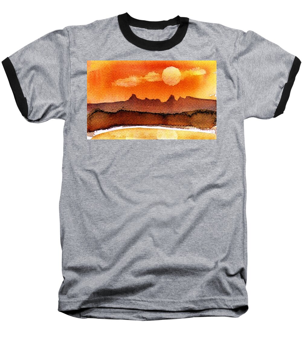 Desert Baseball T-Shirt featuring the painting Mohavae Moon by Anne Duke