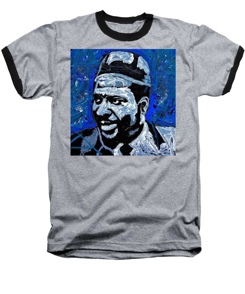 Thelonious Monk Baseball T-Shirt featuring the painting Monk by Neal Barbosa