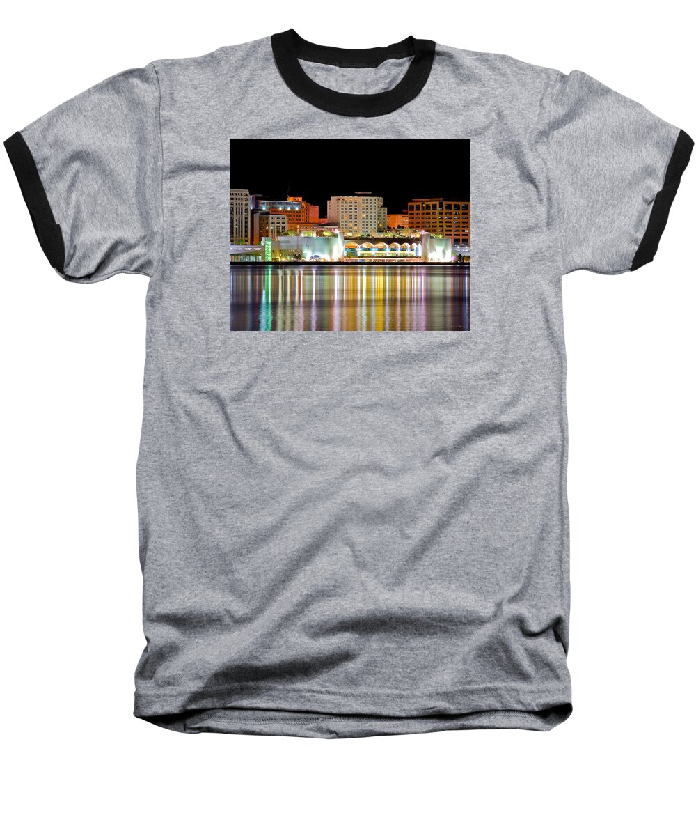 Reflection Baseball T-Shirt featuring the photograph Monona Terrace Reflections by Todd Klassy