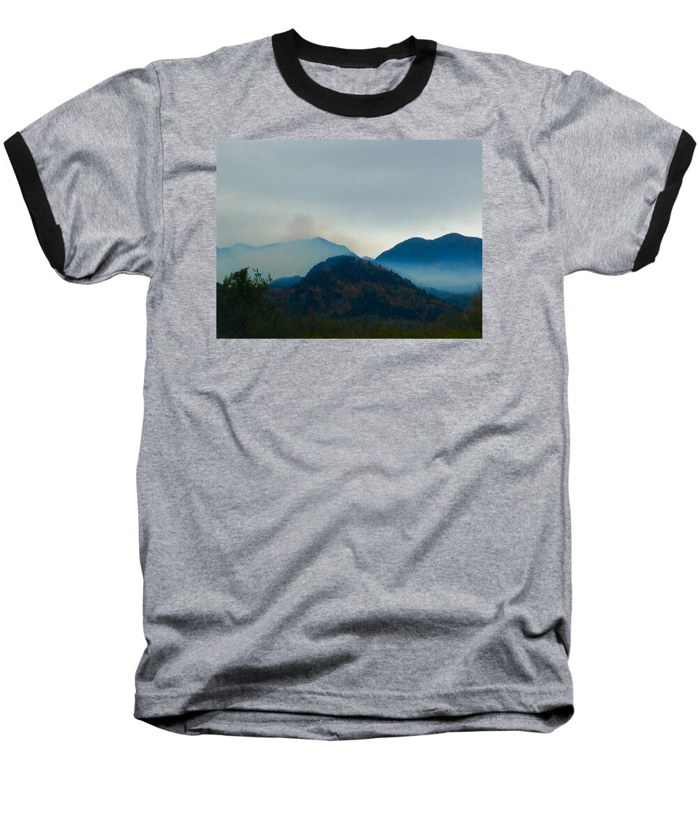 Blue Baseball T-Shirt featuring the photograph Montana Mountains by Suzanne Lorenz