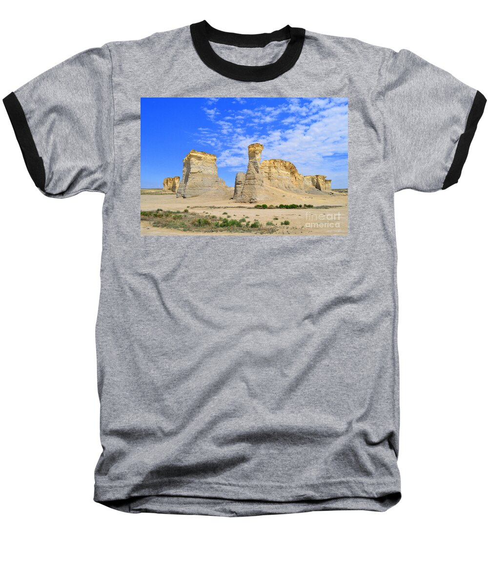 Monument Rocks Baseball T-Shirt featuring the photograph Monument Rocks in Kansas 2 by Catherine Sherman