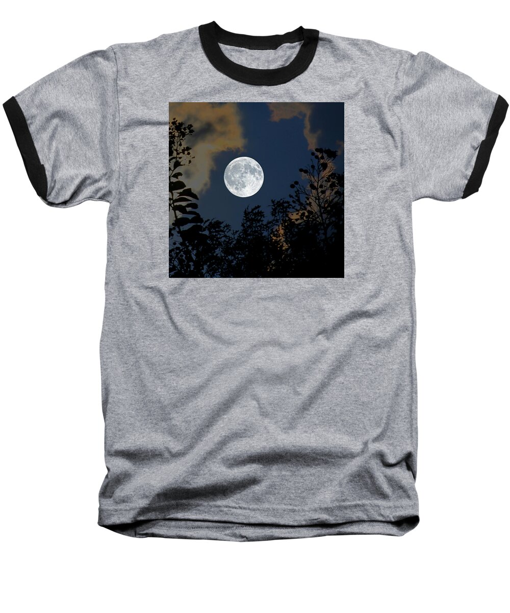 Branches Baseball T-Shirt featuring the photograph Moon Glo by Trish Mistric