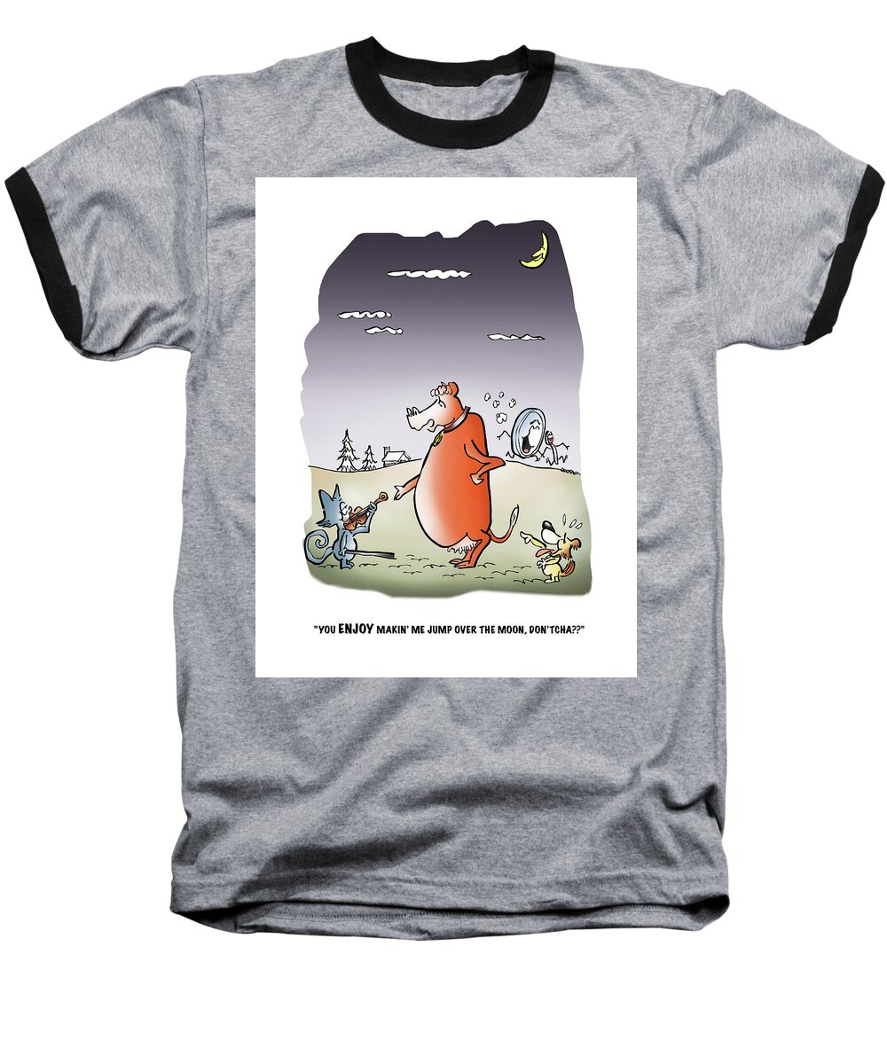 Poetry Baseball T-Shirt featuring the digital art Moon Jump by Mark Armstrong