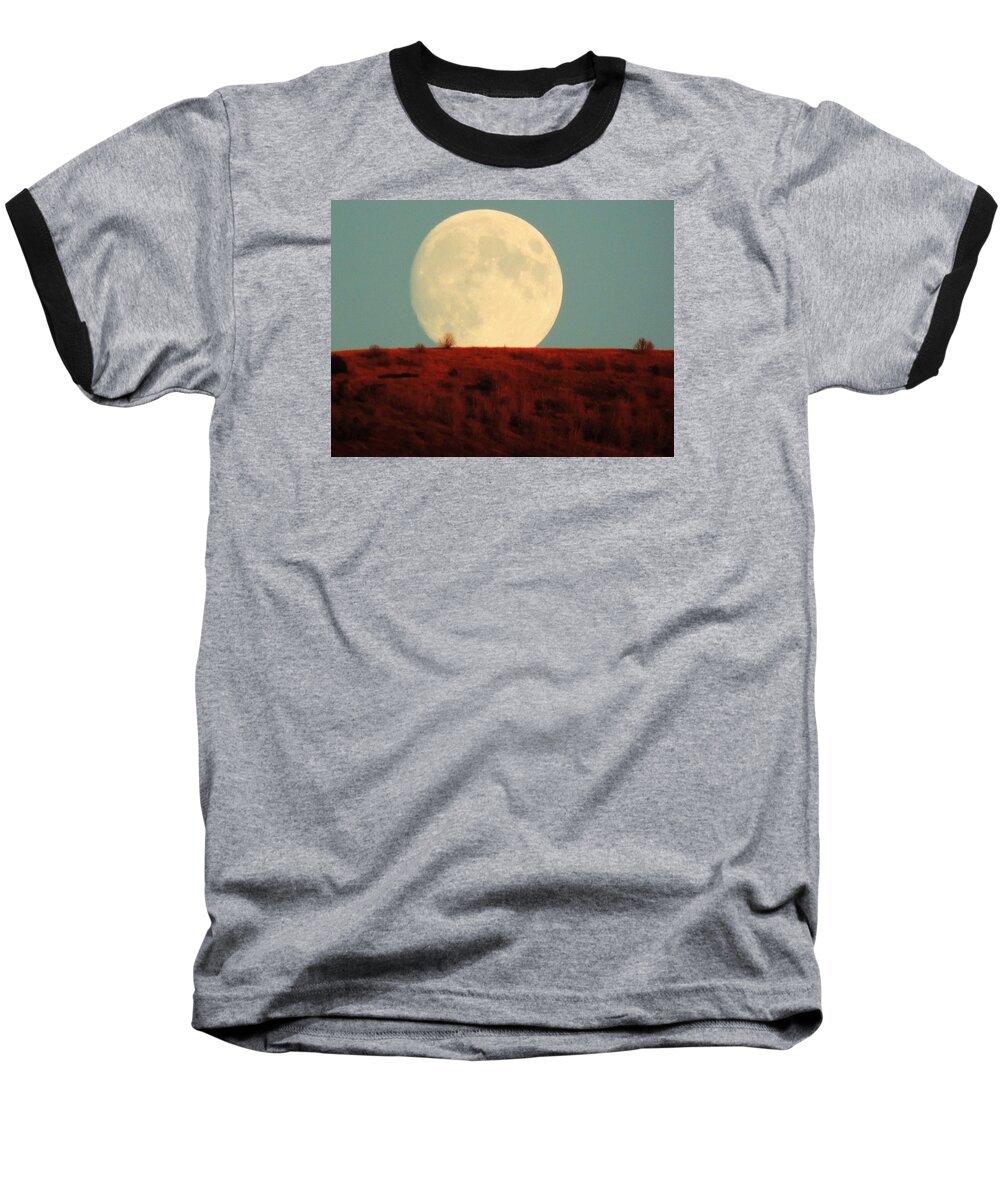 Moon Baseball T-Shirt featuring the photograph Moon Over Utah by Charlotte Schafer