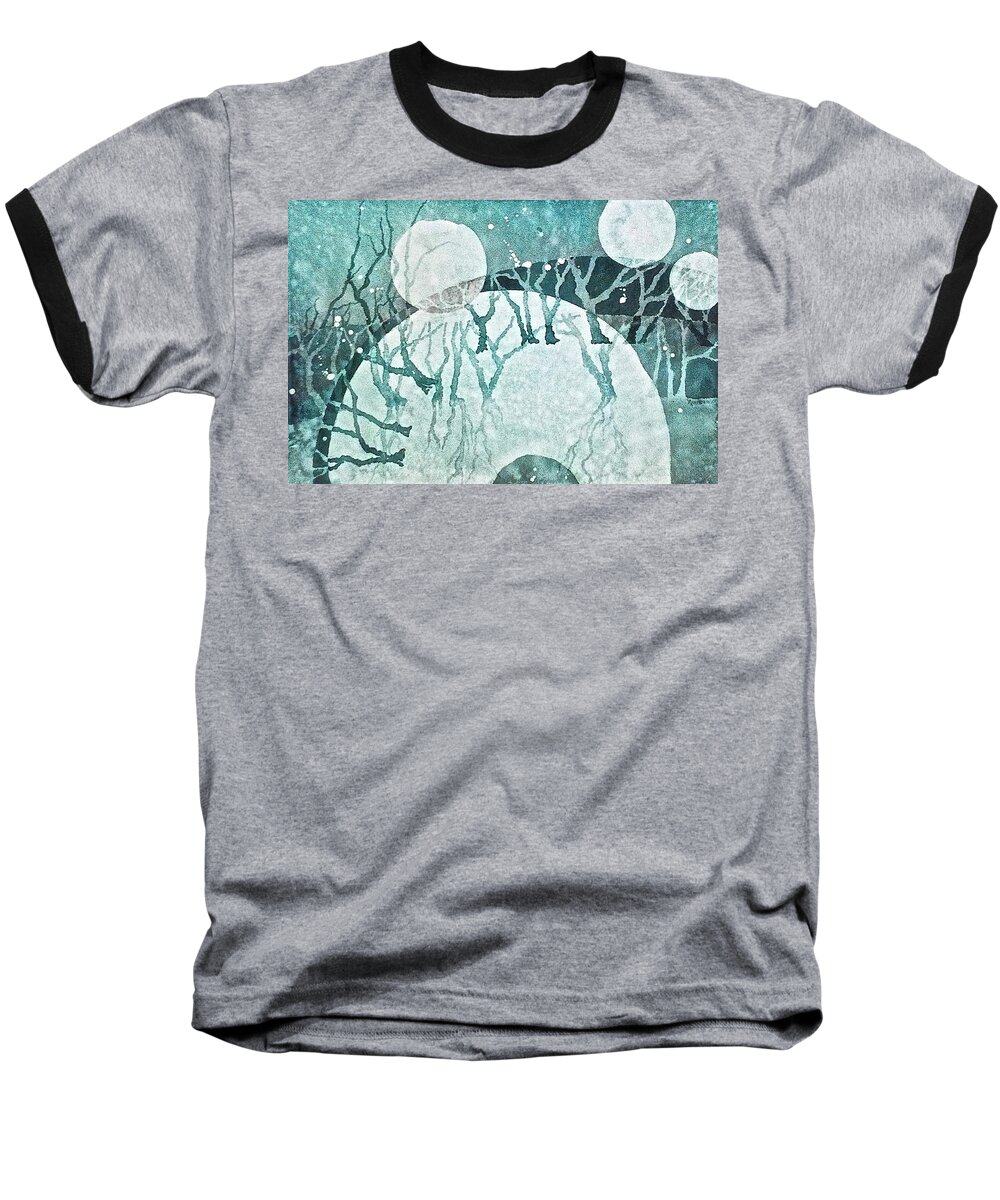 Watercolor Baseball T-Shirt featuring the painting Moon Shadows by Carolyn Rosenberger