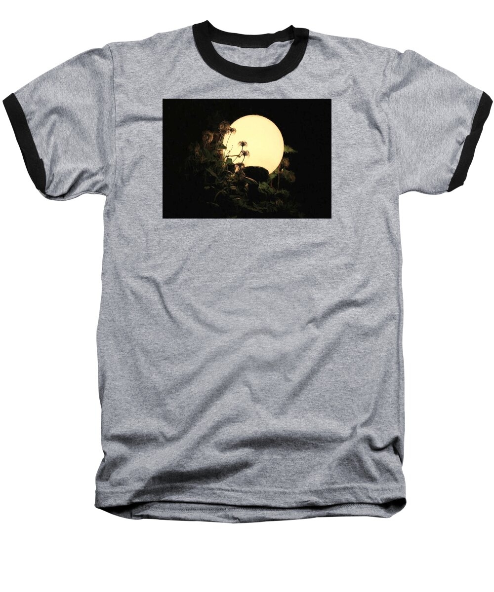 Art Baseball T-Shirt featuring the digital art Moonglow Thistles by Charmaine Zoe