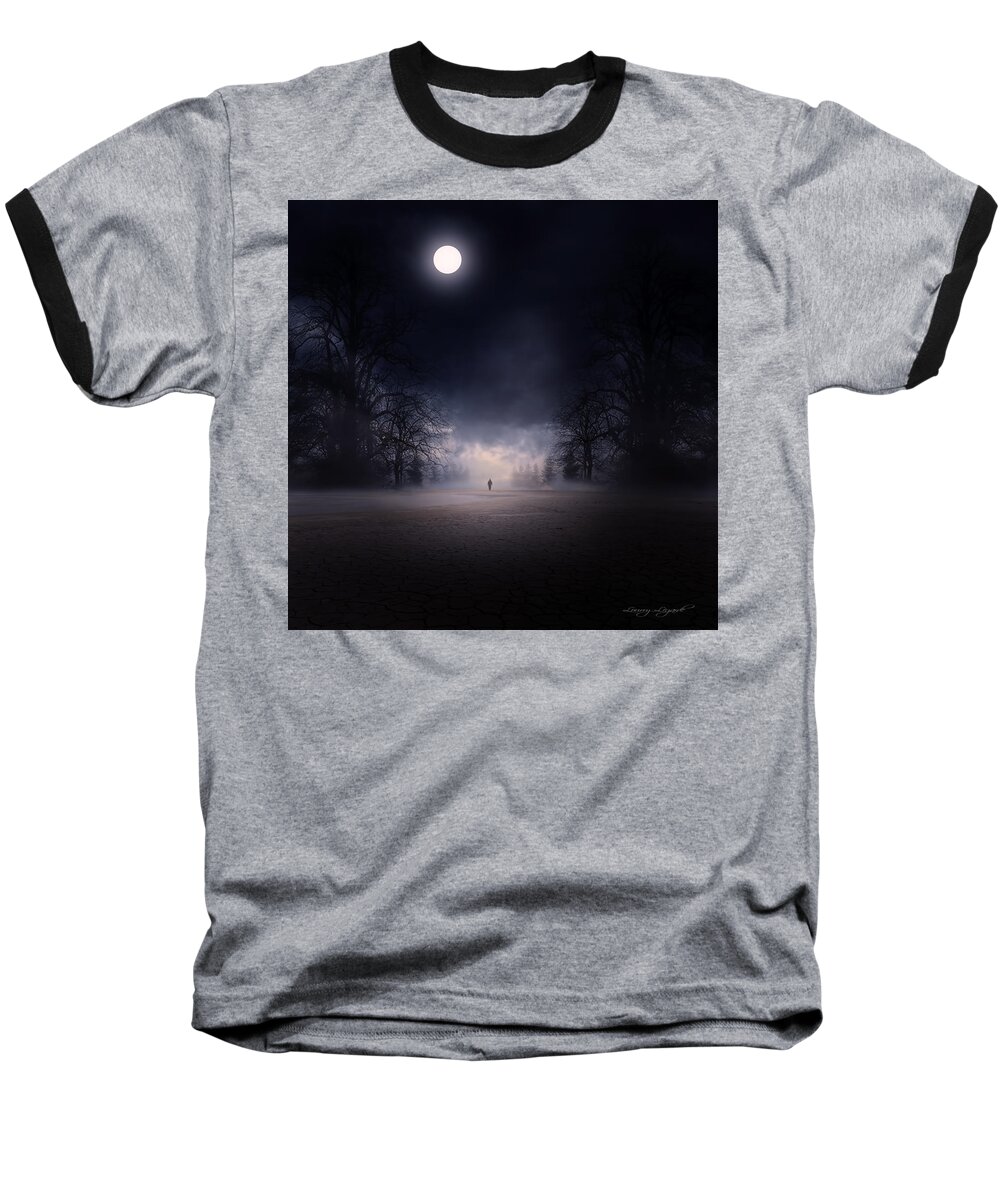 Gloomy Night Baseball T-Shirt featuring the photograph Moonlight Journey by Lourry Legarde