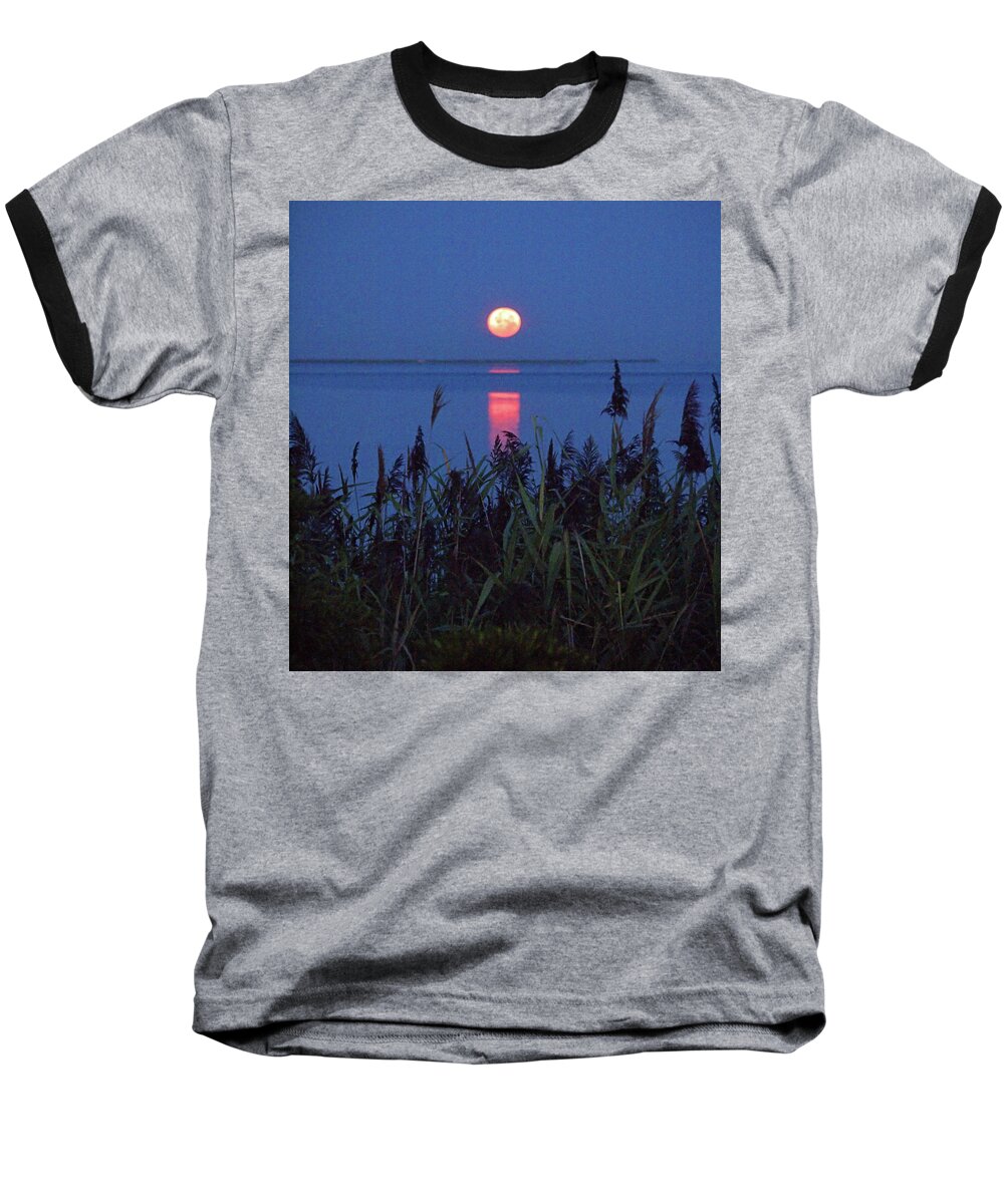Moonset Baseball T-Shirt featuring the photograph Moonset by Newwwman
