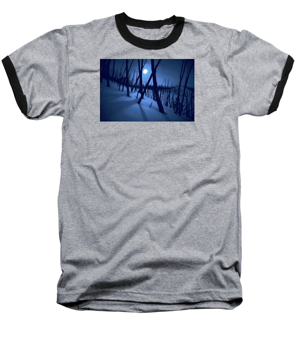 The Walkers Baseball T-Shirt featuring the photograph Moonshadows by The Walkers