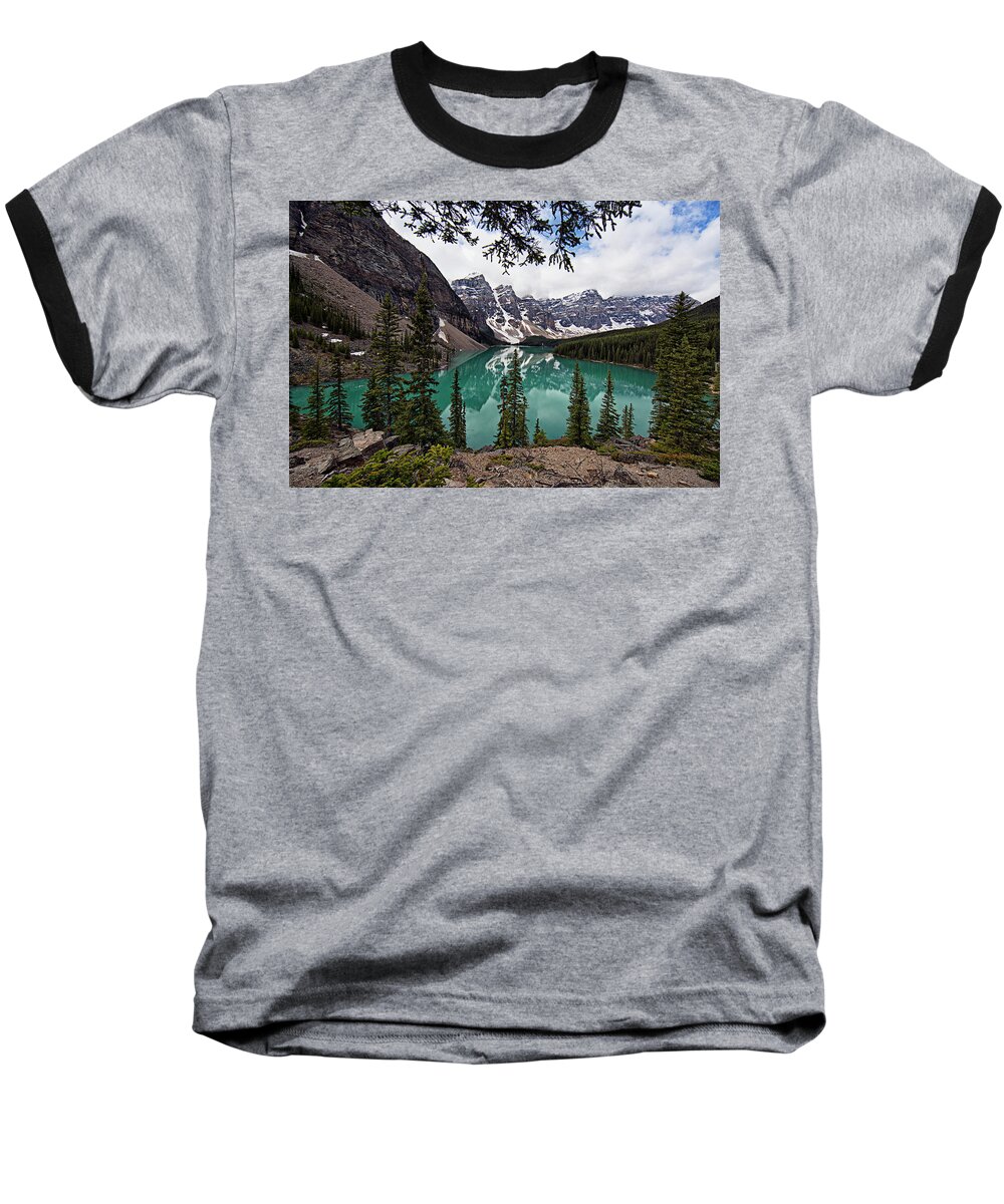 Moraine Lake Baseball T-Shirt featuring the photograph Moraine Lake by Joe Paul