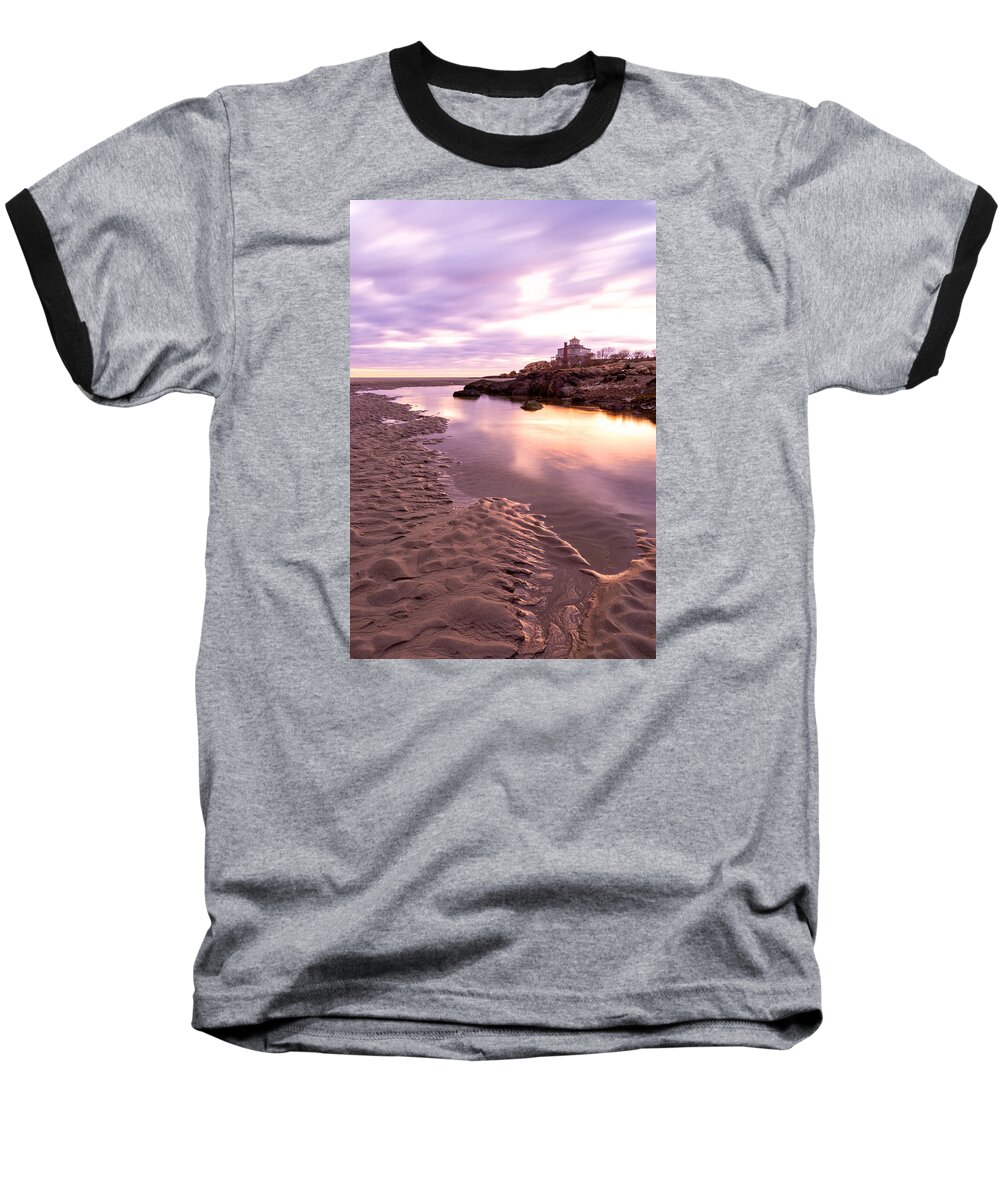Good Harbor Beach Baseball T-Shirt featuring the photograph Morning Glow Good Harbor by Michael Hubley